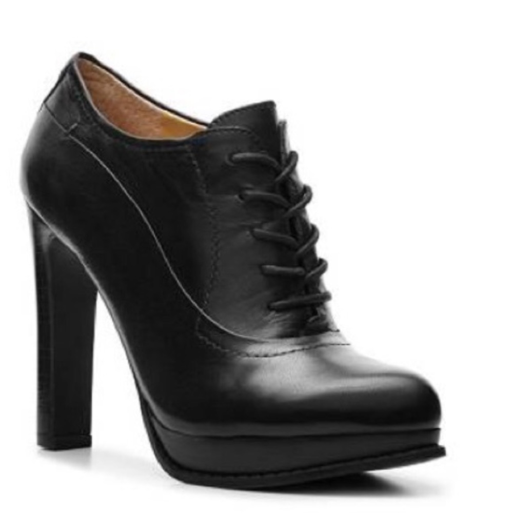 Nine West SIZZLE Oxford Leather Booties - Black